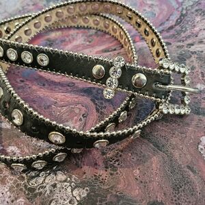 Christine Alexander black leather belt xl